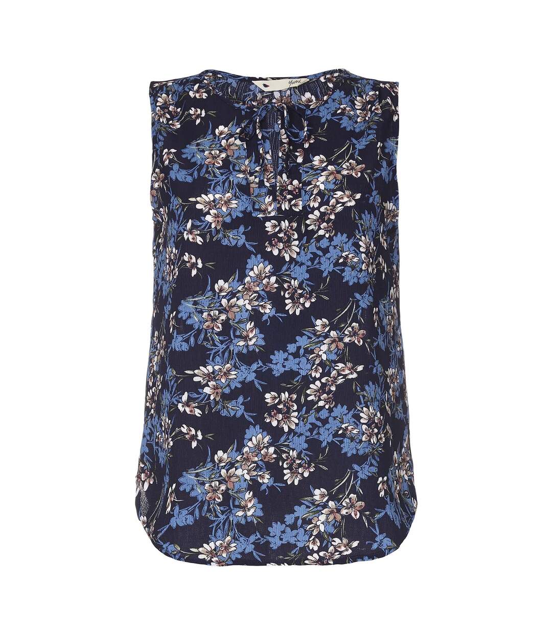 Haut à motif fleuris femme bleu Yumi-1