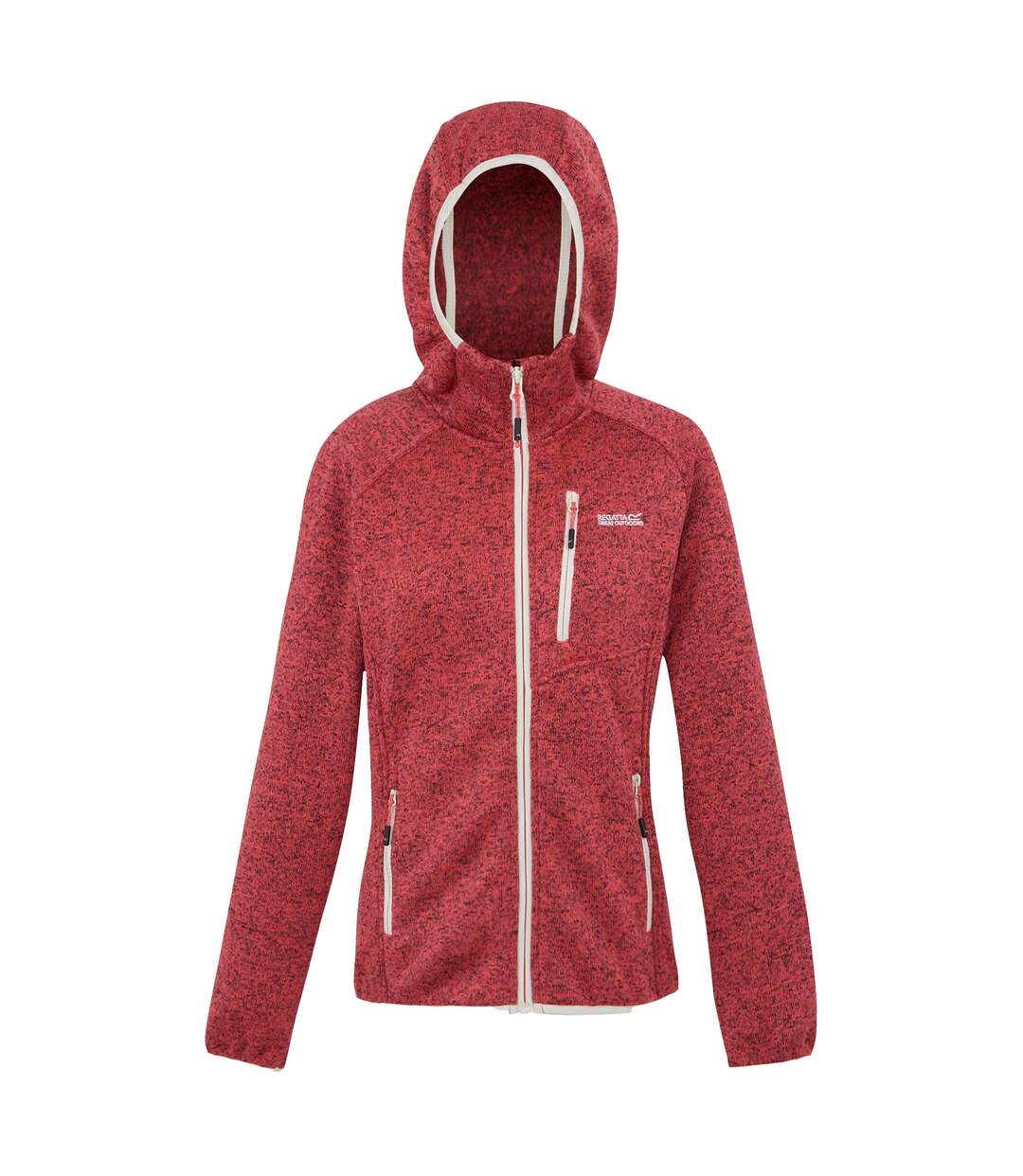 Womens/ladies Newhill Ii Marl Full Zip Hoodie Peach Bloom Light Vanilla Regatta-2