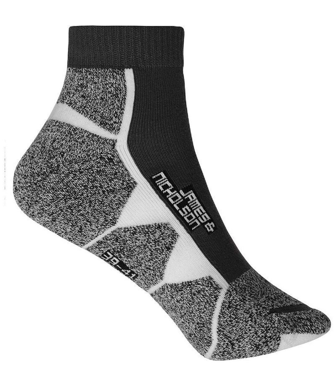 Chaussettes de sport courtes - JN214 - noir et blanc-1