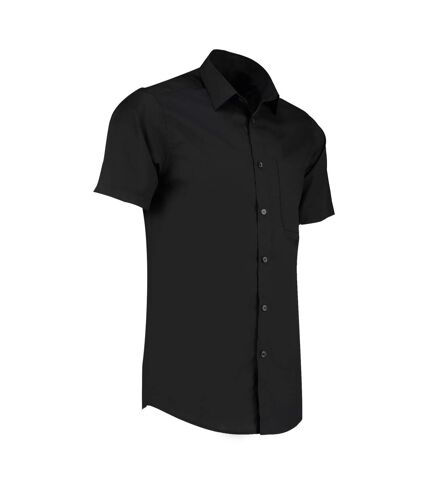 Kustom Kit Mens Short Sleeve Tailored Poplin Shirt (Black) - UTPC3072