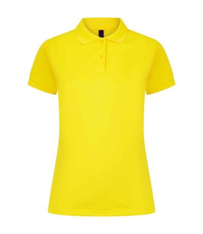 Womens/ladies pique polo shirt yellow Henbury