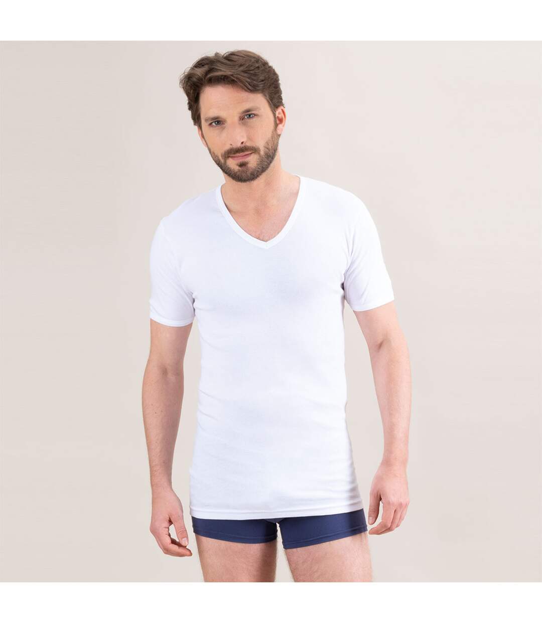 Tee-shirt col V Pur coton Premium