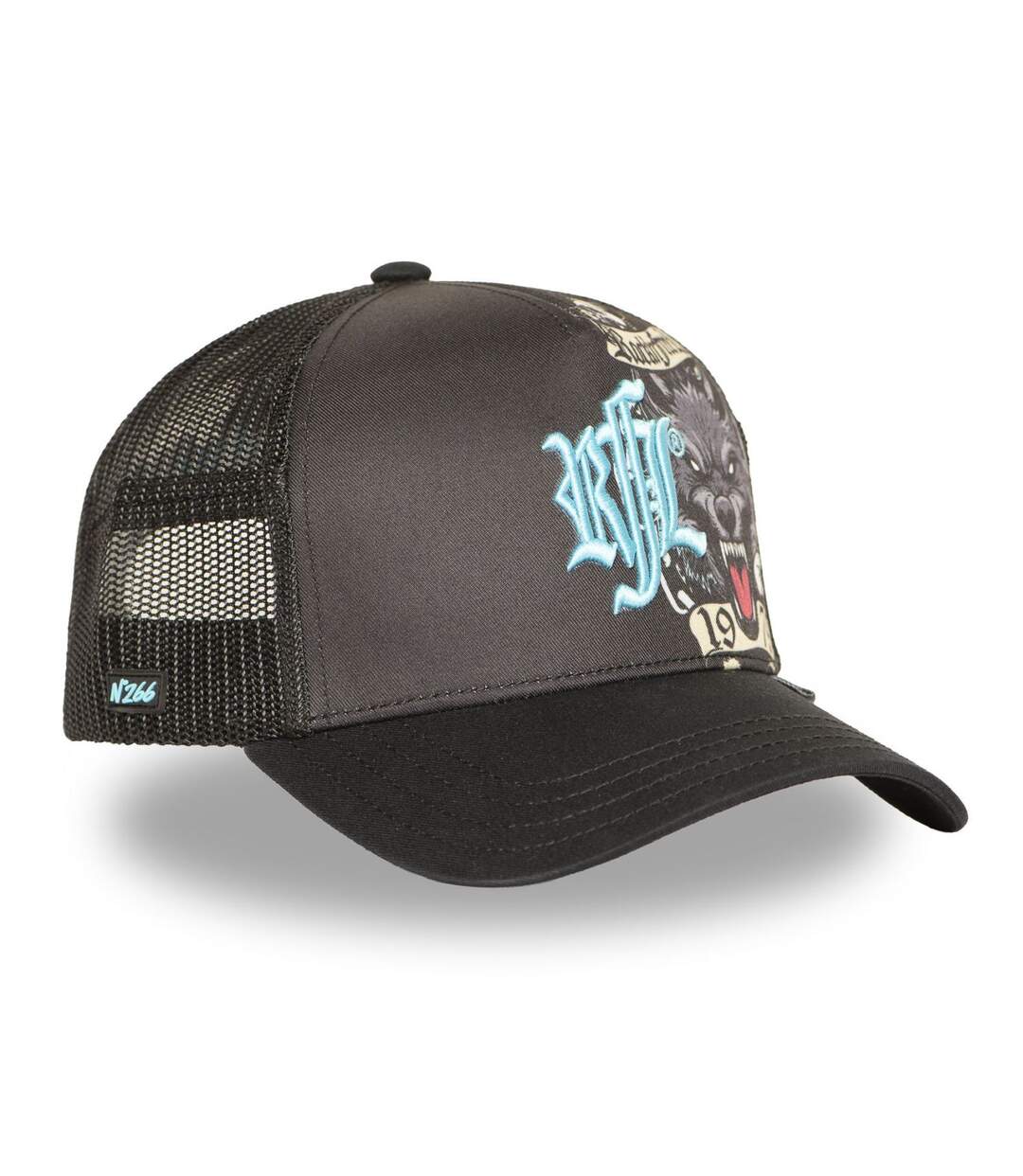 Casquette trucker imprimée avec filet Chained Wolf Rock'n Free Life-4