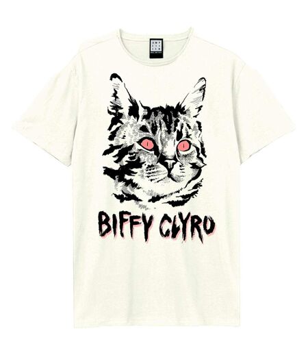 T-shirt black cat adulte blanc Amplified