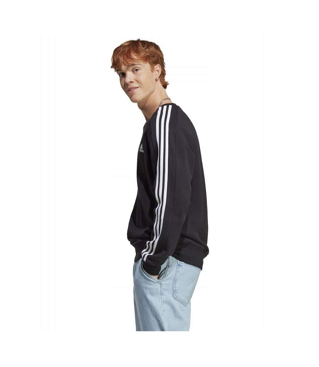 Sweat Style 3 Rayures Essentials Homme Noir Adidas-4