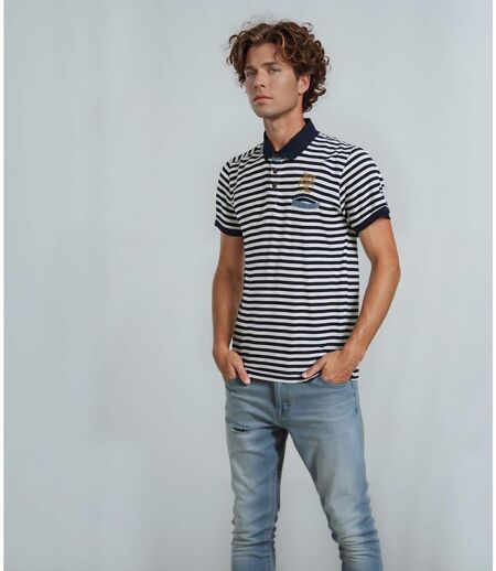 Polo homme en coton rayé à  manches courtes - Confort et style décontracté