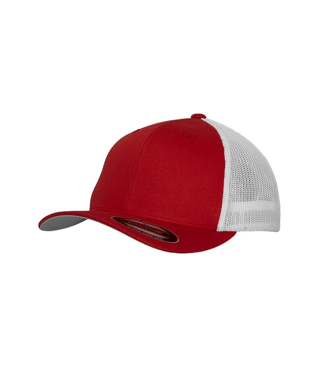 Casquette trucker adulte rouge / blanc Flexfit-1