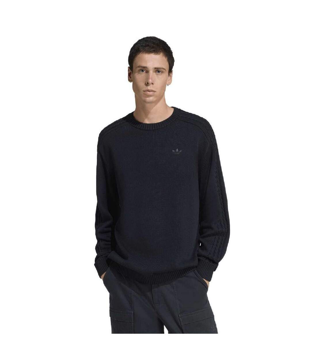 Mens Originals Crew Neck Relaxed Fit Raglan Sweatshirt Black Adidas-4
