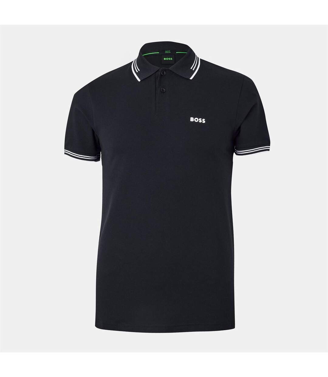 Mens Paul Contrast Striped Polo Shirt Dark Blue Boss-1