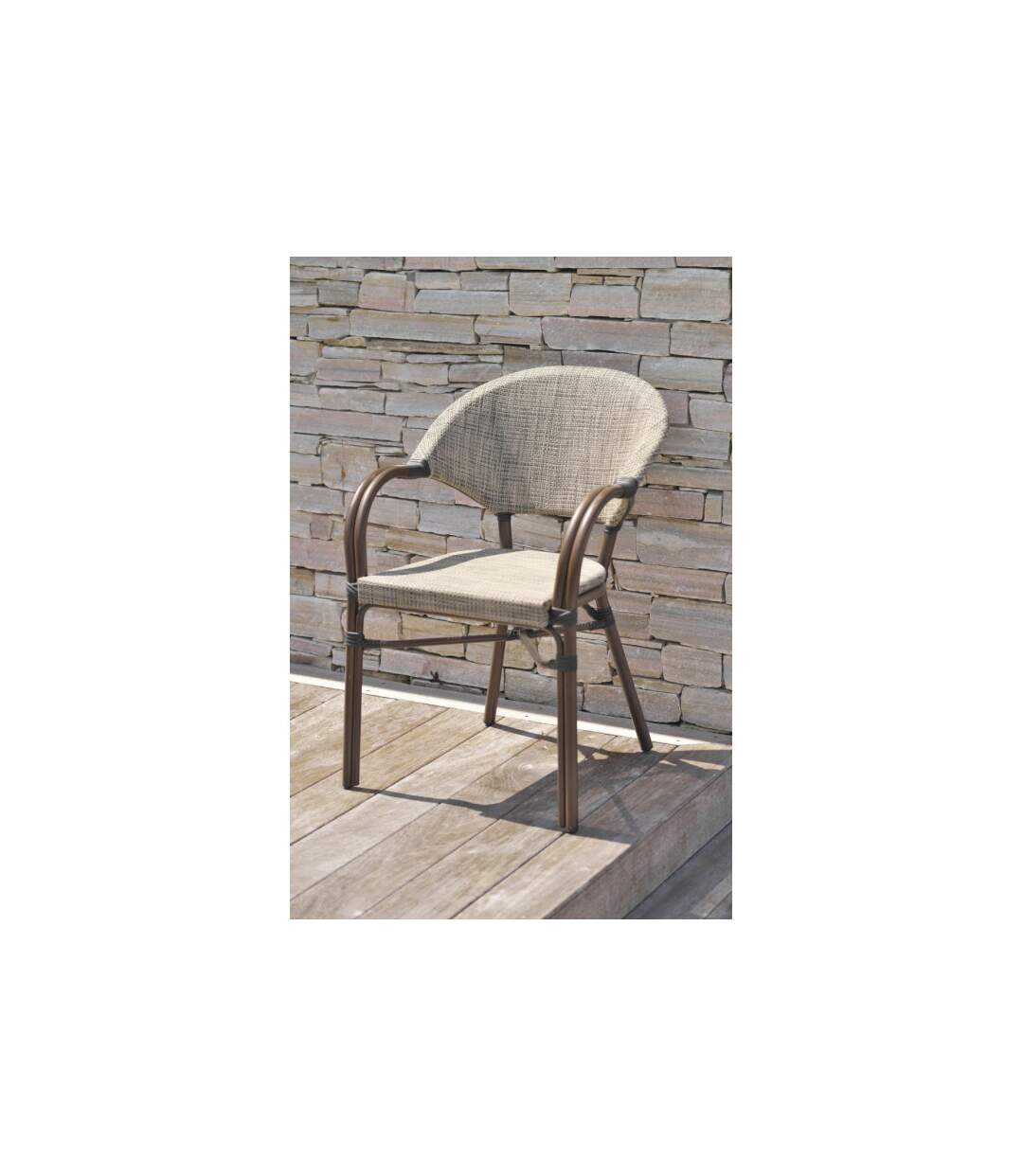 Fauteuil de Jardin Empilable Ushuaia 85cm Marron-5