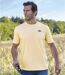 Pack of 4 Men's Casual T-Shirts - Blue Beige Yellow Khaki 
