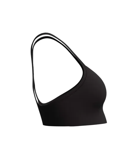 Womens/ladies Solid Racerback Bikini Top Black Speedo