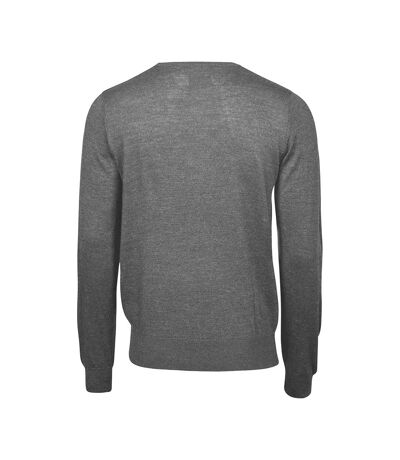 Tee Jays Mens Knitted V Neck Sweater (Grey Melange) - UTBC3828