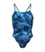 Maillot De Bain 1 Pièce Motif/style Logo Tie-dye Femme Bleu Nike-1