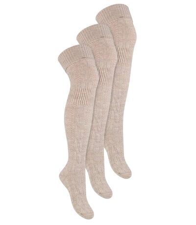 Steven - 3 Pairs Womens Over The Knee Wool Socks