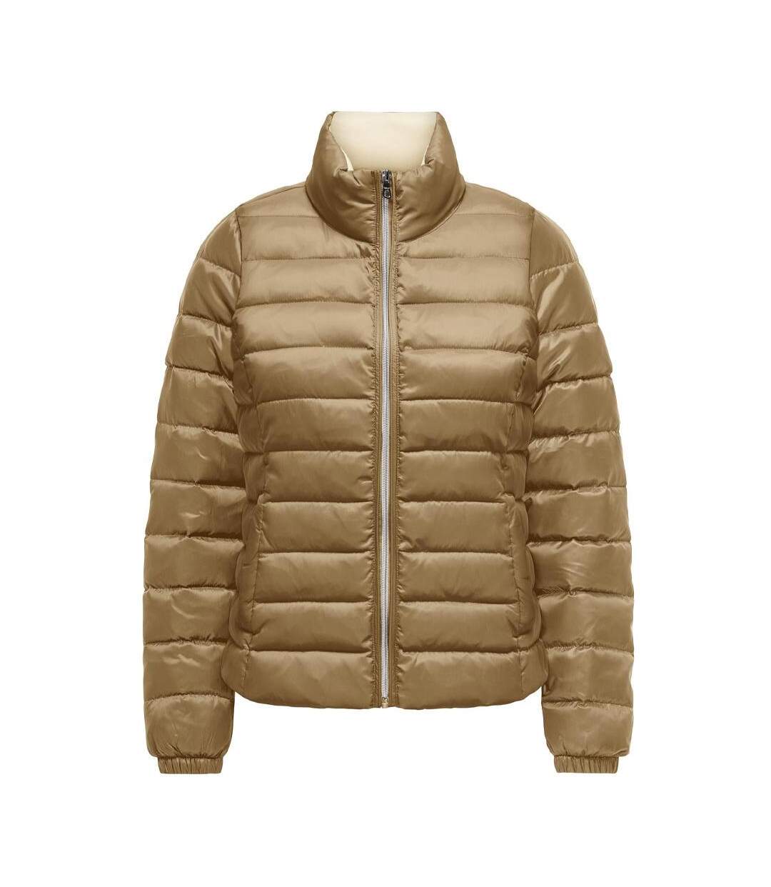 Doudoune beige femme only talire quilted-1