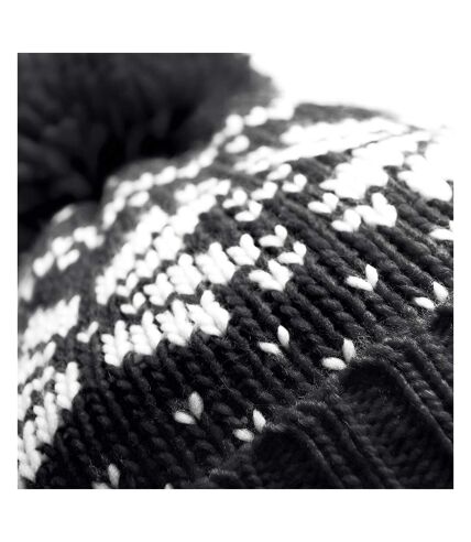 Beechfield Fair Isle - Bonnet tricoté - Adulte unisexe (Noir/Blanc) - UTRW2029