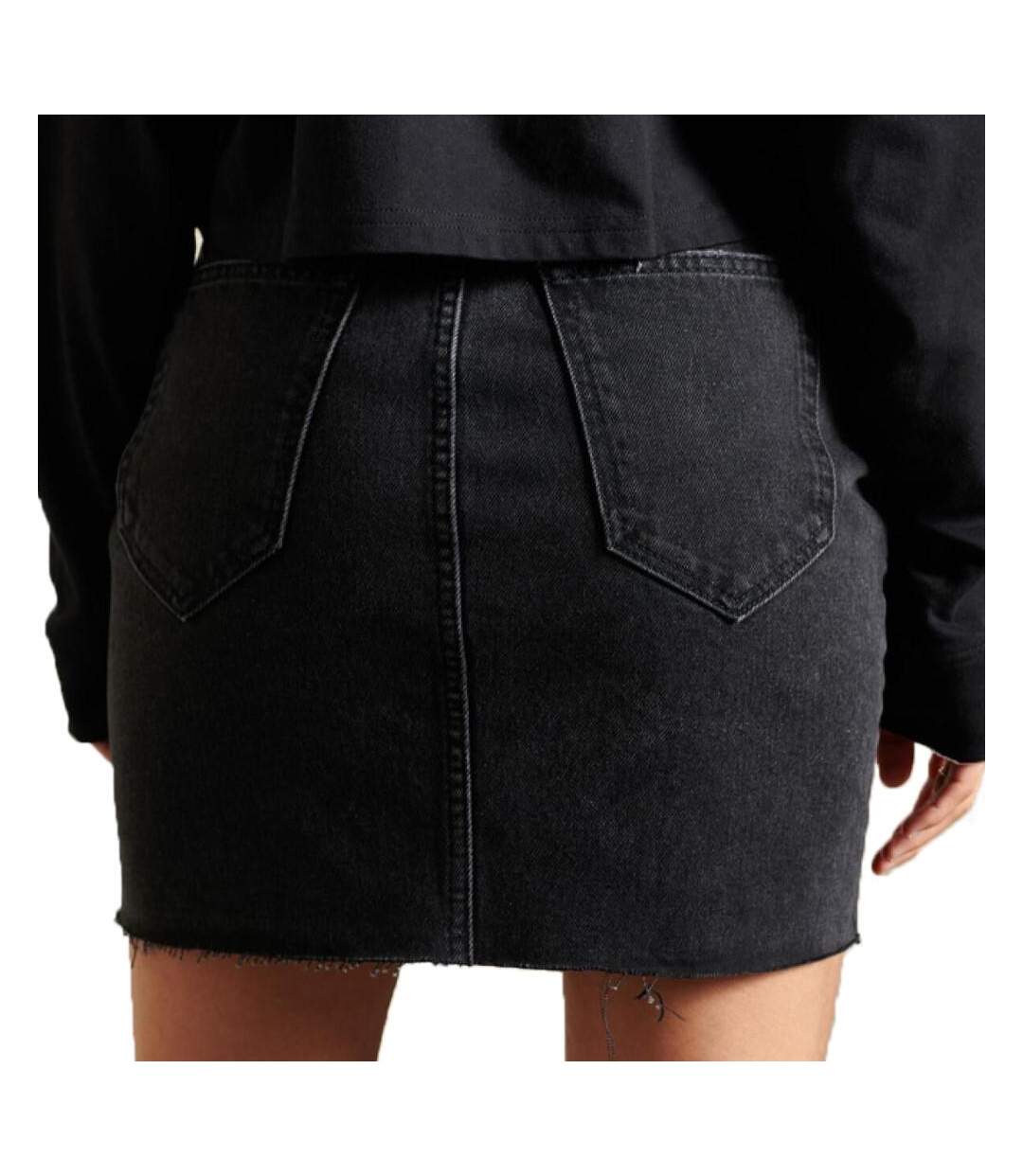 Jupe en Jean Noir Femme Superdry Mini Skirt - 24