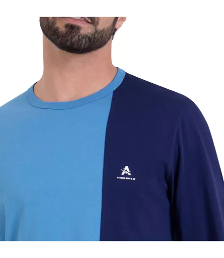 Pyjama long col rond homme Ecopack Athena