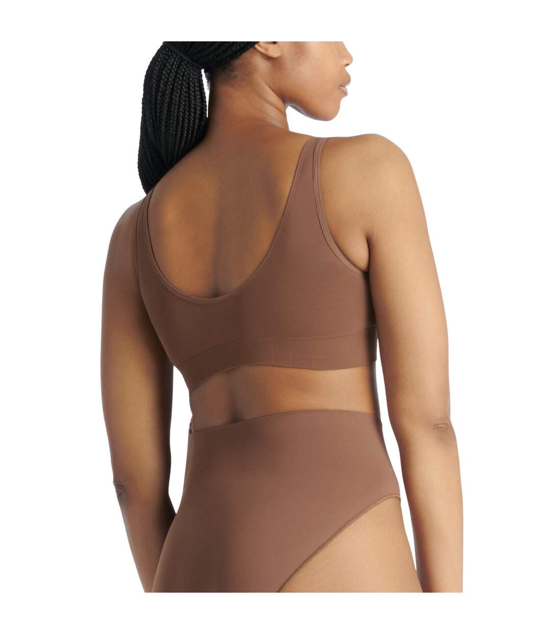 Brassière De Sport Lounge Femme Marron Clair Adidas-3