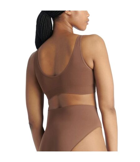 Brassière De Sport Lounge Femme Marron Clair Adidas