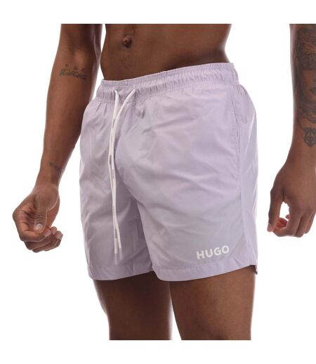 Short De Bain Style Logo Contrasté Haiti Homme Violet Hugo
