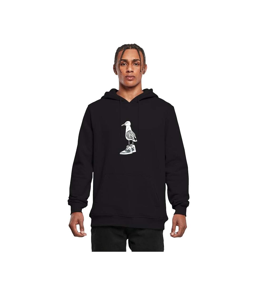 Sweat À Capuche Motif/style Mouette À Baskets Homme Noir Mister Tee-1