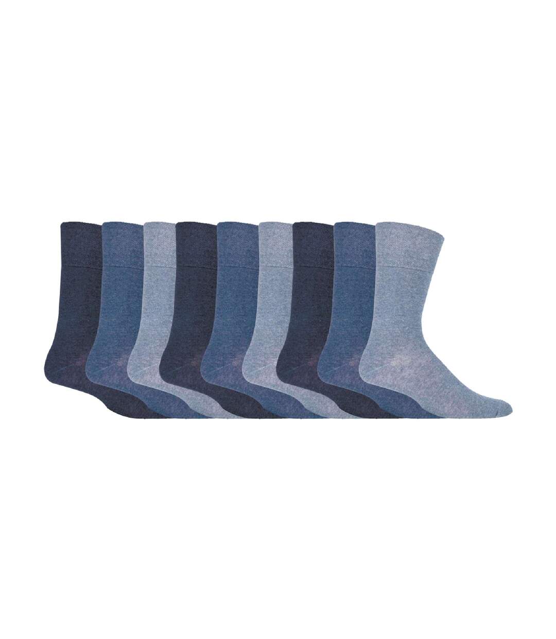 Gentle Grip - 9 Paires Homme Chaussettes Coton Diabétique-1