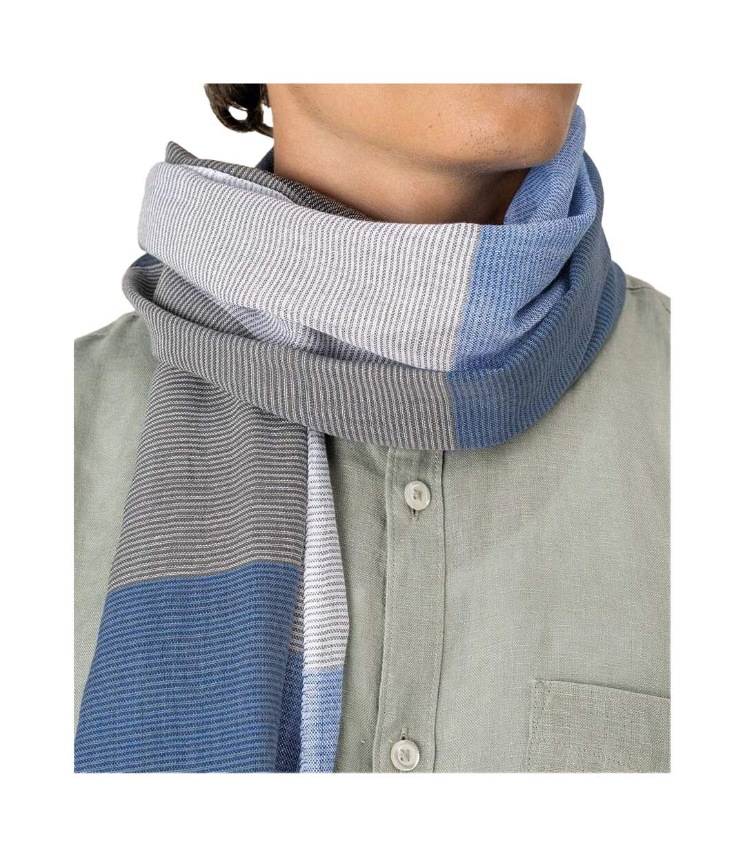 Écharpe Motif/style À Carreaux Adulte Taille Unique Gris Bleu Spasso-3
