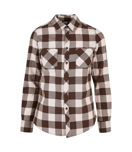 Chemisier Motif/style À Carreaux Femme Rose Marron Urban Classics
