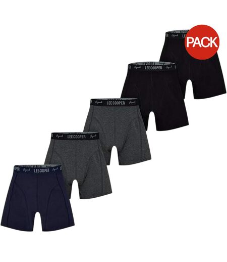 Lot De 5  Boxers Homme Noir Bleu Marine Gris Chiné Lee Cooper