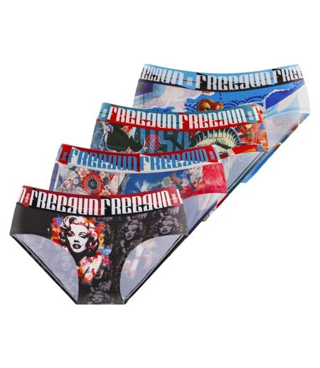 Lot de 4 culottes femme Pop Art Freegun
