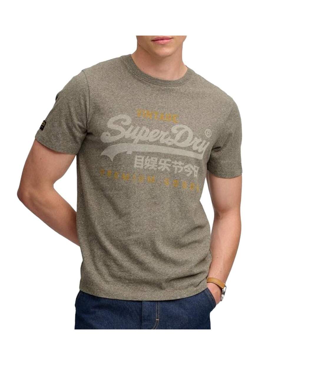 T-Shirt vert homme superdry classic-1