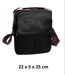 Sacoche bandoulière homme en PVC vieilli -  Compacte, réglable, noire-1