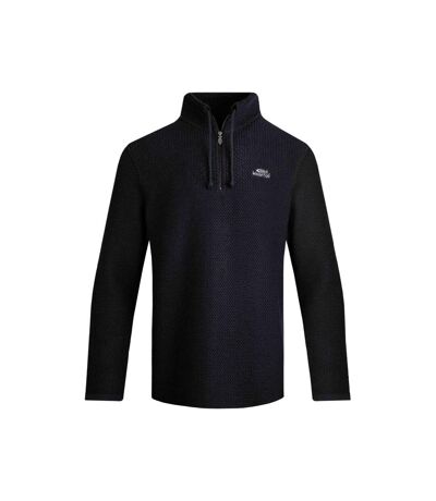 Mens cruiser macaroni quarter zip pullover black Weird Fish