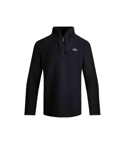 Mens cruiser macaroni quarter zip pullover black Weird Fish