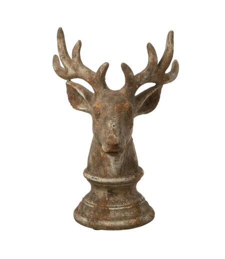 Tête de Cerf en Résine Chalet 39cm Taupe