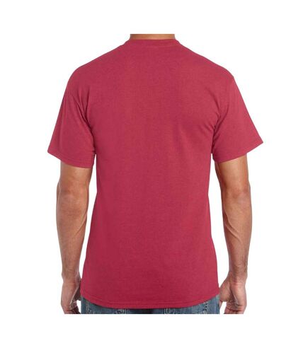 Mens heavy cotton t-shirt antique cherry red Gildan