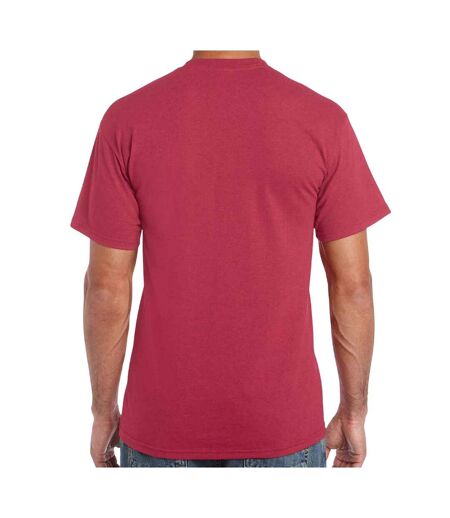 T-shirt manches courtes homme rouge foncé chiné Gildan