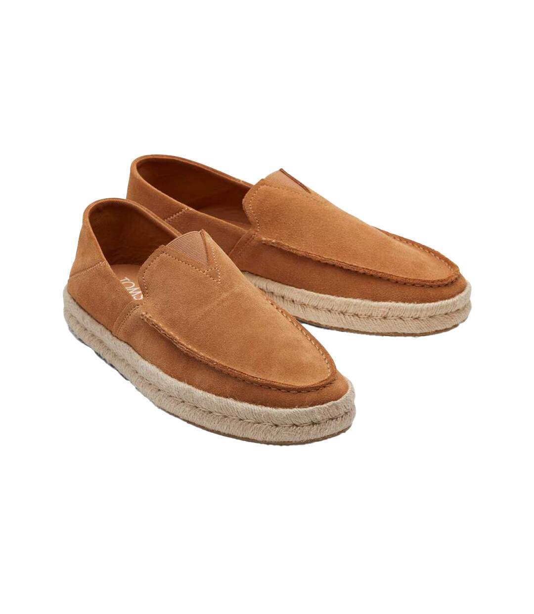 Mens Alonso Rope Suede Loafers Tan Toms-1