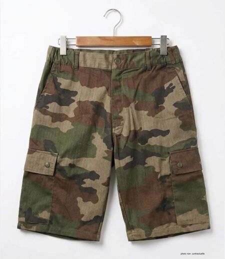 LEDERTYS 810394U002 - Bermuda camouflage Centre Europe avec taille élastiquée pour baroudeur
