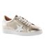 Womens/ladies Edriss Metallic Star Canvas Platform Trainers Gold Dune London-4