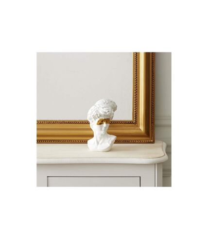 Statuette Déco David avec Masque 15cm Blanc