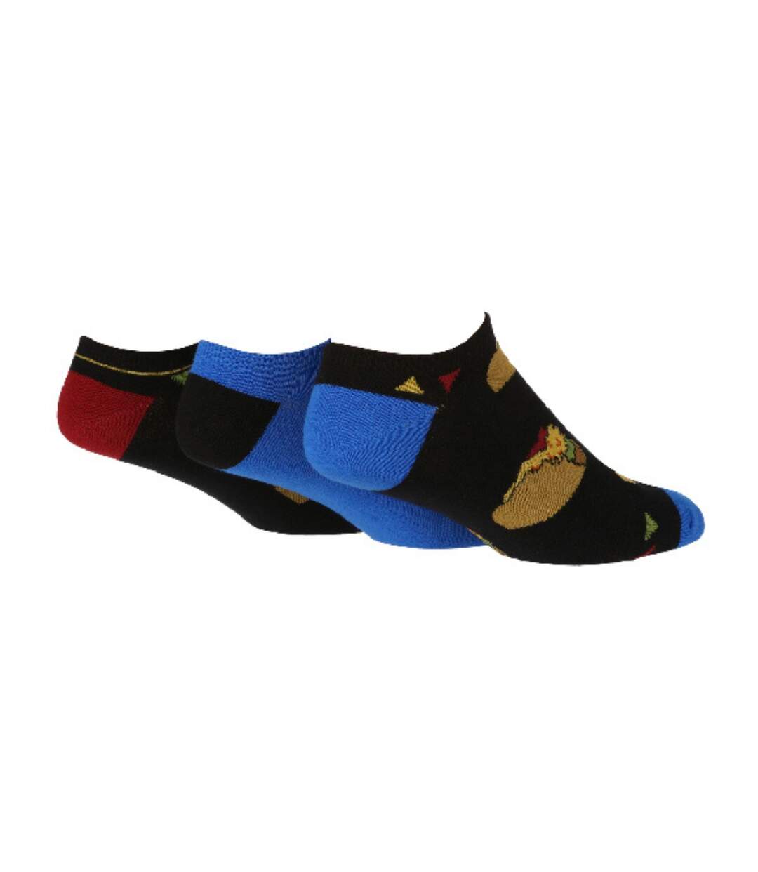 3 Pack Mens Novelty Patterned Cotton Trainer Socks-1