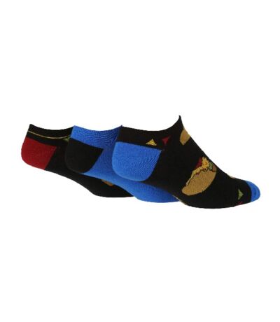 3 Pack Mens Novelty Patterned Cotton Trainer Socks