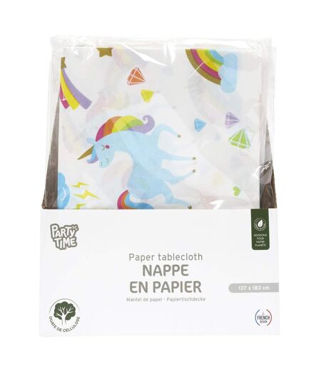 Nappe en Papier Licorne 137x183cm Blanc