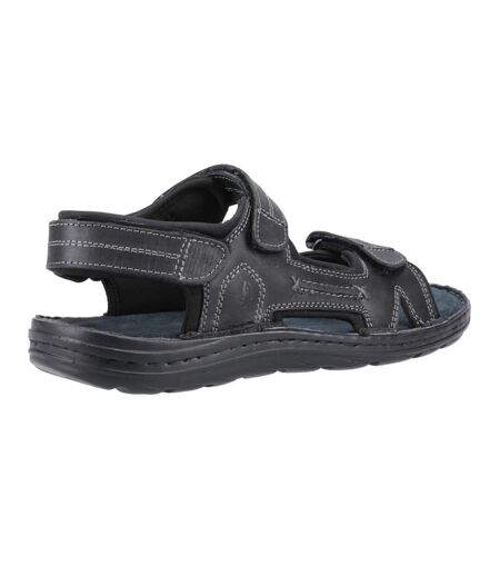 Mens alistair leather sandals black Hush Puppies