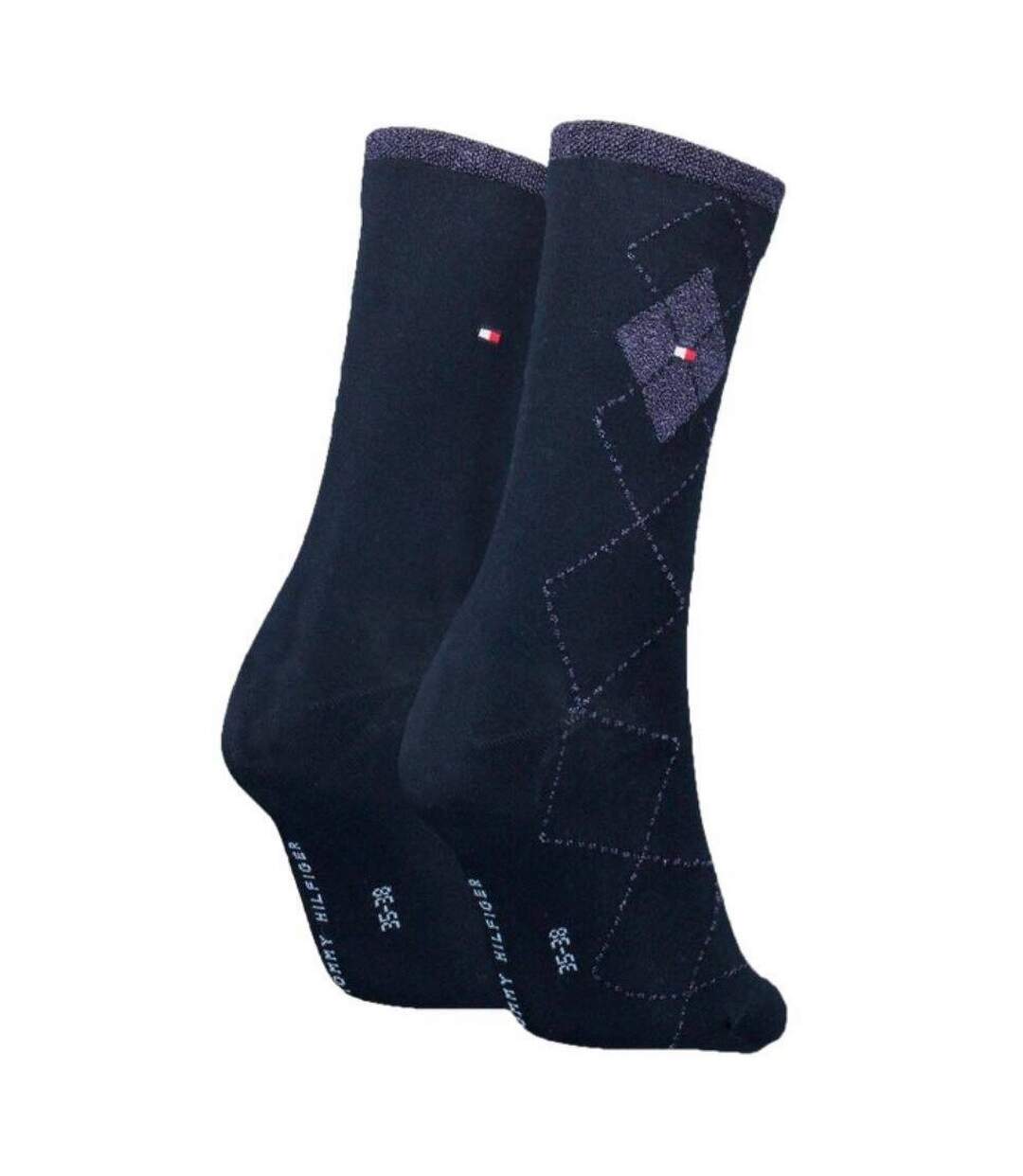 Chaussettes Motif/style Losange Femme Bleu Marine Tommy Hilfiger-2