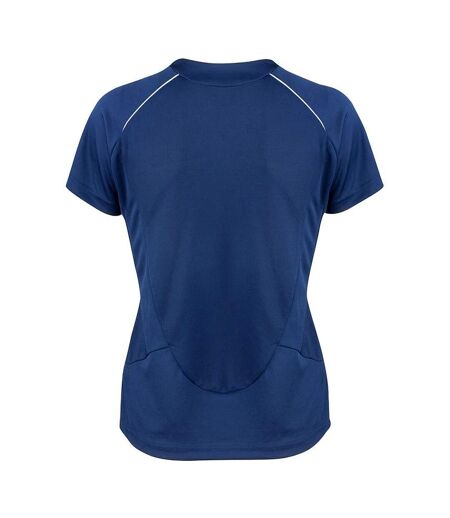 T-shirt Sport À Manches Courtes Homme Bleu Marine Blanc Spiro
