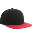Contrast Sustainable Flat Peak Snapback Cap Black Red Atlantis-1